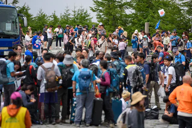 Crowded Overtourism at Mt. Fuji